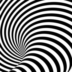 Design uncolored whirlpool motion illusion background. Abstract