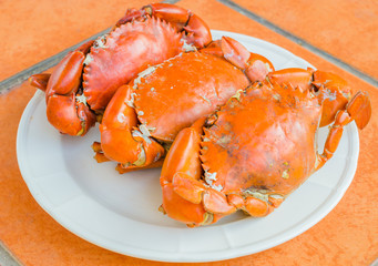 Grilled Crab on white plate