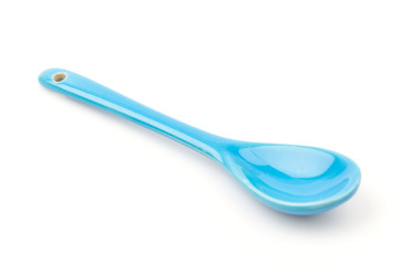 blue spoon isolated white background