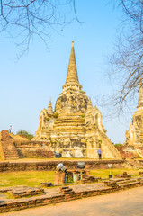 Fototapeta premium Wat Phra Si Sanphet temple at ayutthaya Thailand