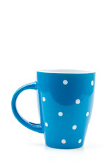 Polka mug cup isolated white background