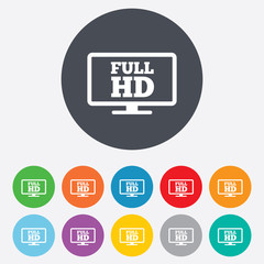 Full hd widescreen tv. High-definition symbol.