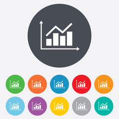 Graph chart sign icon. Diagram symbol.