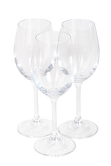 Set of empty wine glasses