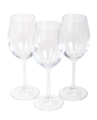 Set of empty wine glasses