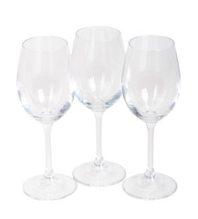 Set of empty wine glasses