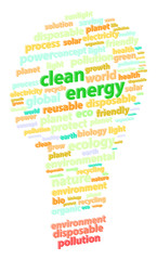 Light Bulb Concept Of Clean Green Energy Word Cloud