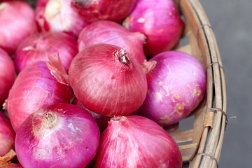 Shallot - asia red onion in market