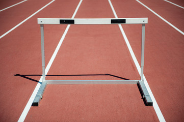 Hurdle on the running track