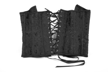 Leather corset with a lacing - obrazy, fototapety, plakaty