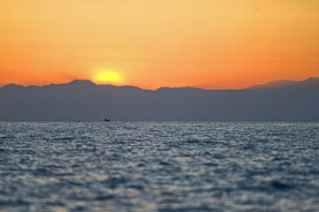 Obraz premium Sunset at the mediterranean sea