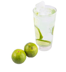 Lime Juice Over White Background