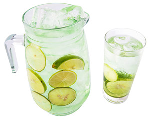 Lime Juice Over White Background