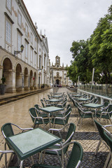 Fototapeta na wymiar main recreational plaza and Arc of Vila