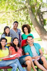 Fototapeta premium Happy college students at campus
