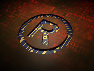 Law concept: Registered on digital screen background