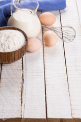 Ingredients for pancakes.