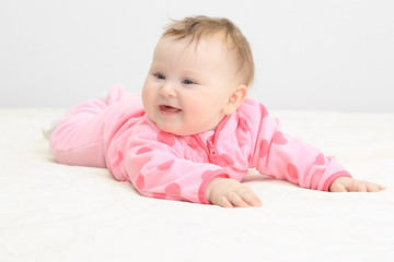portrait of cute newborn baby girl