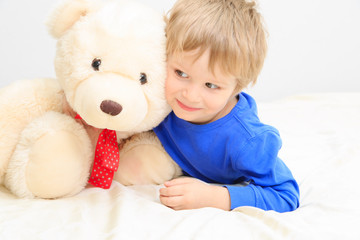 cute little boy with teddy bear