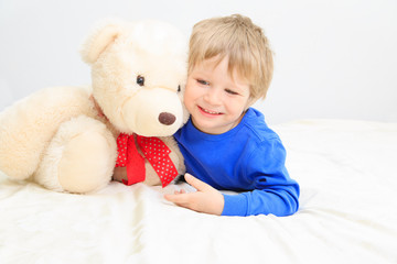 cute little boy with teddy bear