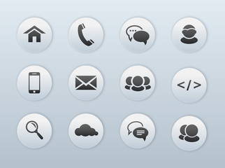Web, communication icons: internet