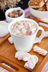 Cup of hot cocoa with marshmallows