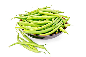 Beans green in a bowl