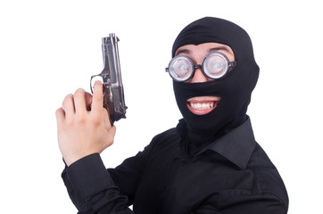 Funny gangster isolated on the white