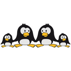 Süße Pinguin Familie Kinder Eltern Mama Papa