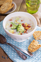 Broccoli and corn chowder