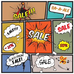 Comic best offer sale promotion bubbles