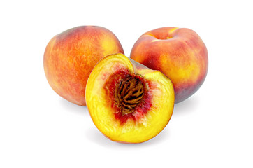 Fototapeta na wymiar Peaches whole and half