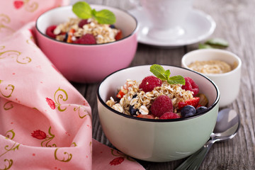 Berries with crumble topping