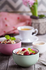 Berries with crumble topping