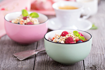 Berries with crumble topping