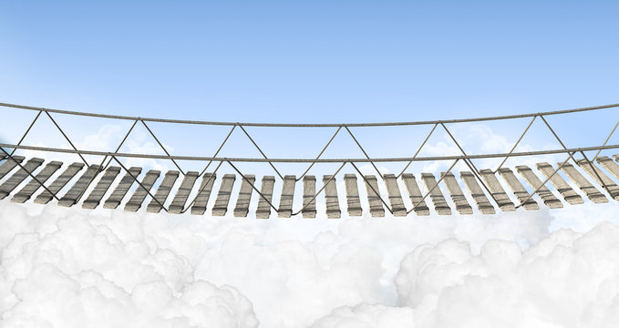 Rope Bridge Above The Clouds
