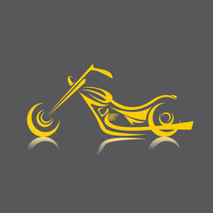 vector Silhouette of classic motorcycle. vector motorcycle icon