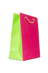 Colourful shopping bags isolated on white
