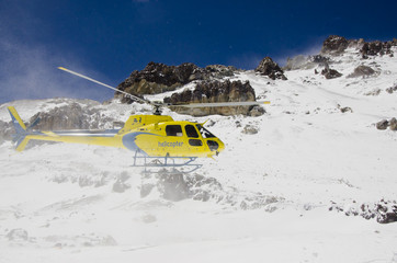 Helicopter in the Mountain