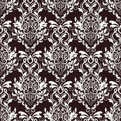 vector seamless backdrop. damask pattern. flower wallpaper