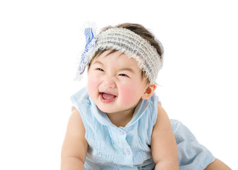 Asian baby girl excited