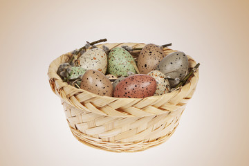 Easter eggs in a speckled speckles