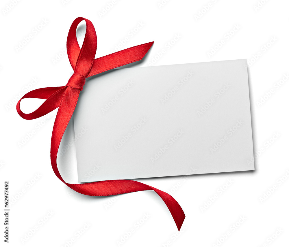 Wall mural ribbon bow card note chirstmas celebration greeting