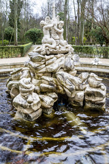 Fototapeta na wymiar Ornamental fountains of the Palace of Aranjuez, Madrid, Spain