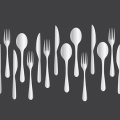 kitchen cutlery - fork, spoon, knife eps10