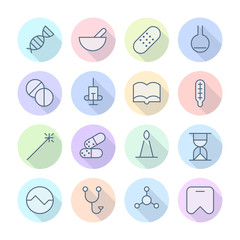 Thin Line Icons For Medical
