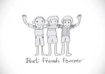 Happy Friendship Day and Best Friends Forever idea design