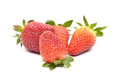 strawberries on white background