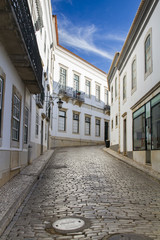 Fototapeta na wymiar historical streets on the old town of Faro, Portugal.