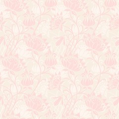 Abstract seamless pattern with hand drawn floral background